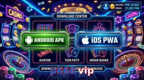 Main screen of Pk68 Vip download page for PK players