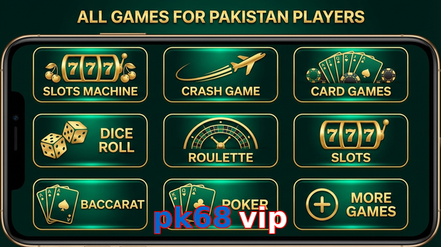 Main screen of Pk68 Vip games page for PK players